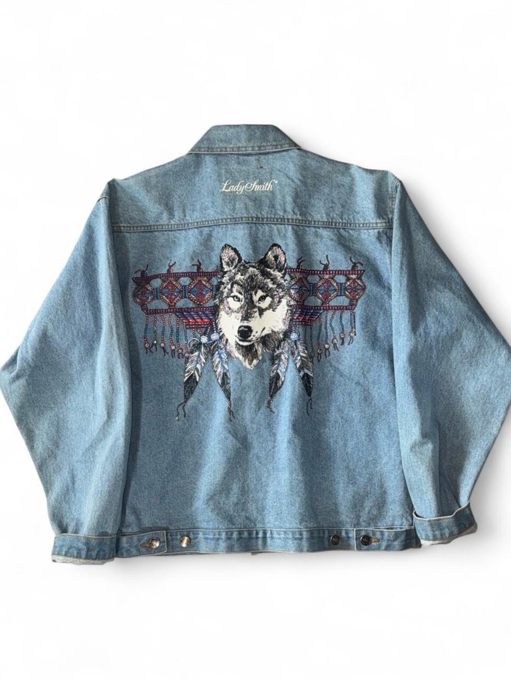 Vintage Tri-Mountain Denim Wolf Jacket